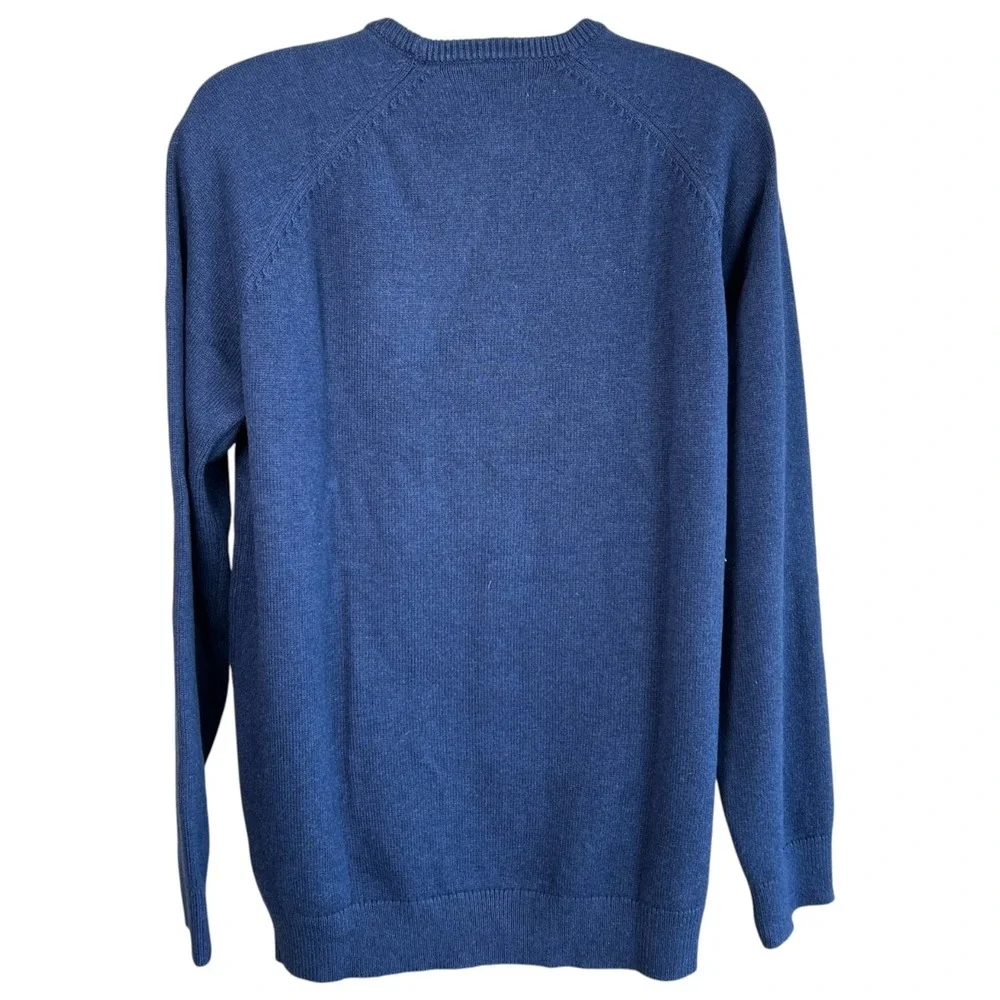 LL Bean Mens Wicked Soft Cotton Cashmere Crewneck Sweater Blue Size XL‎ Tall